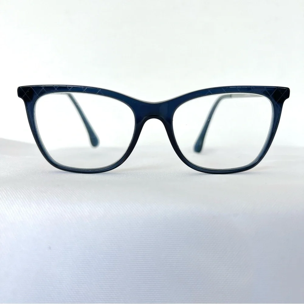CHANEL 3379 c.508 Cats Eye Frames Dark Blue Transparent Prescription Eyeglasses